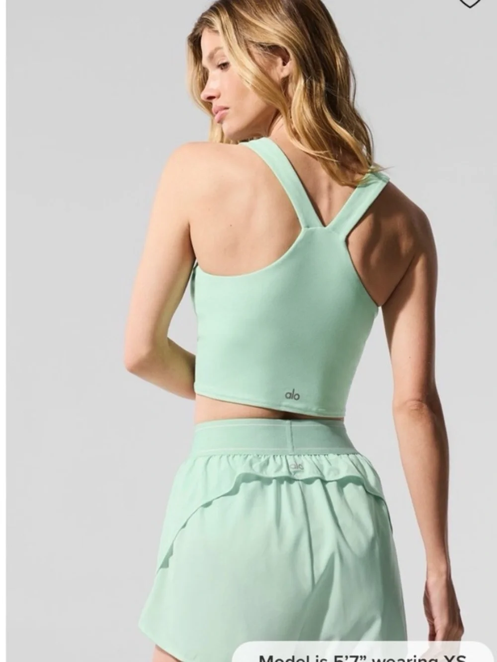 ALO Mint Green Cropped Shorts